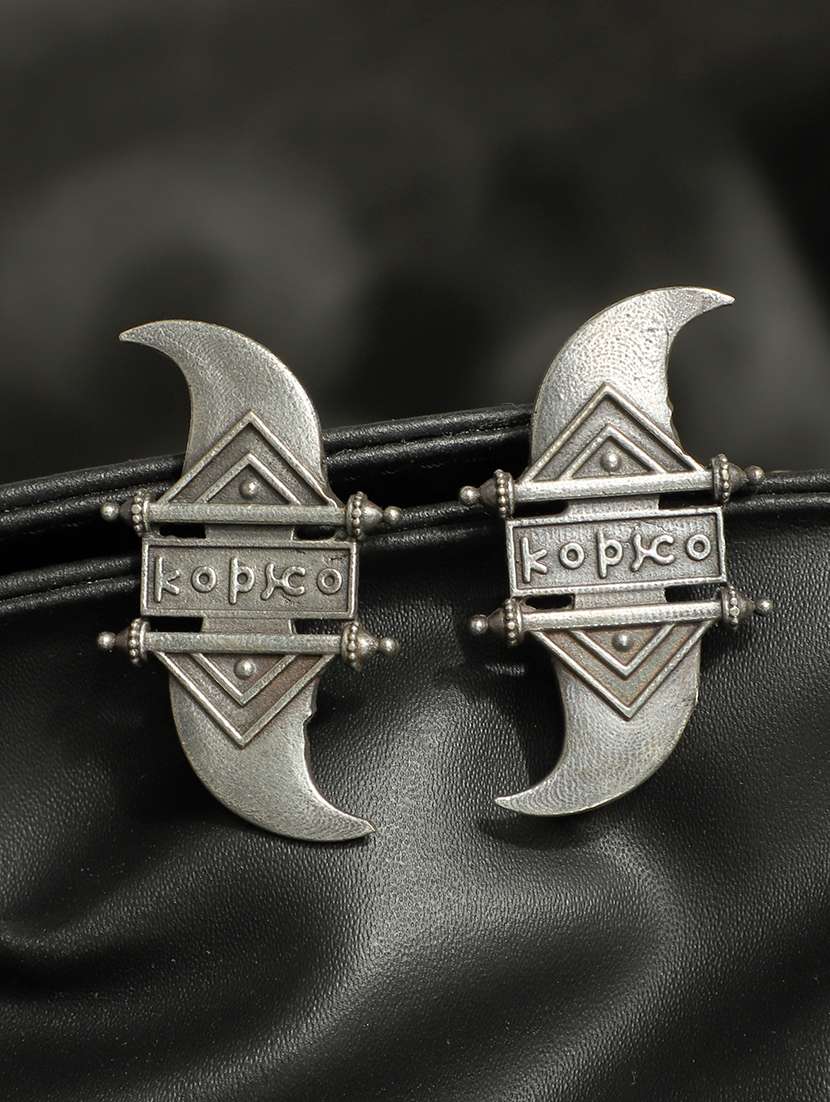 silver brass studs earring