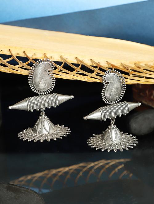 silver brass jhumka - 19755020 - Standard Image - 0