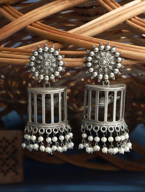 silver brass chandelier earring - 19755043 -  Standard Image - 0