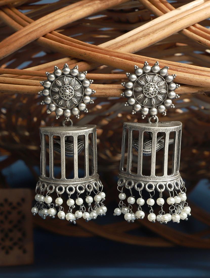 silver brass chandelier earring - 19755043 -  Zoom Image - 0