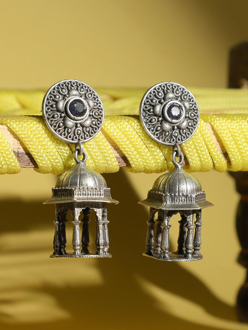 silver brass jhumka earrings - 19755044 - Zoom Image - 0