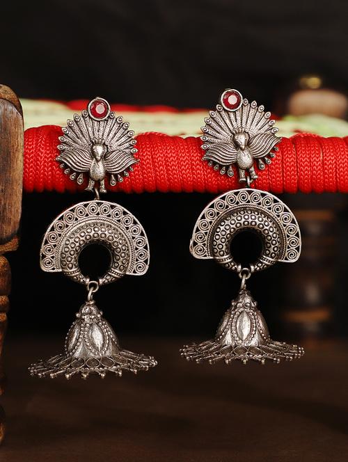 silver brass studs earring - 19755046 - Standard Image - 0
