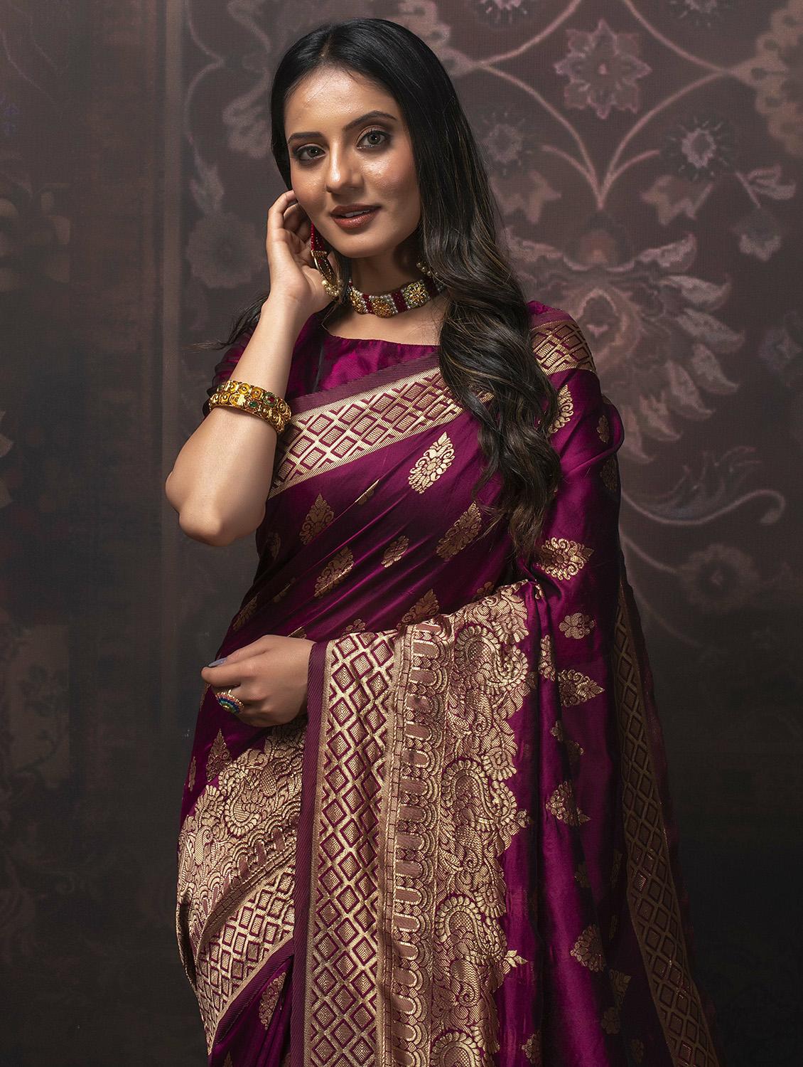 women's banarasi saree with blouse - 19755054 -  Standard Image - 1