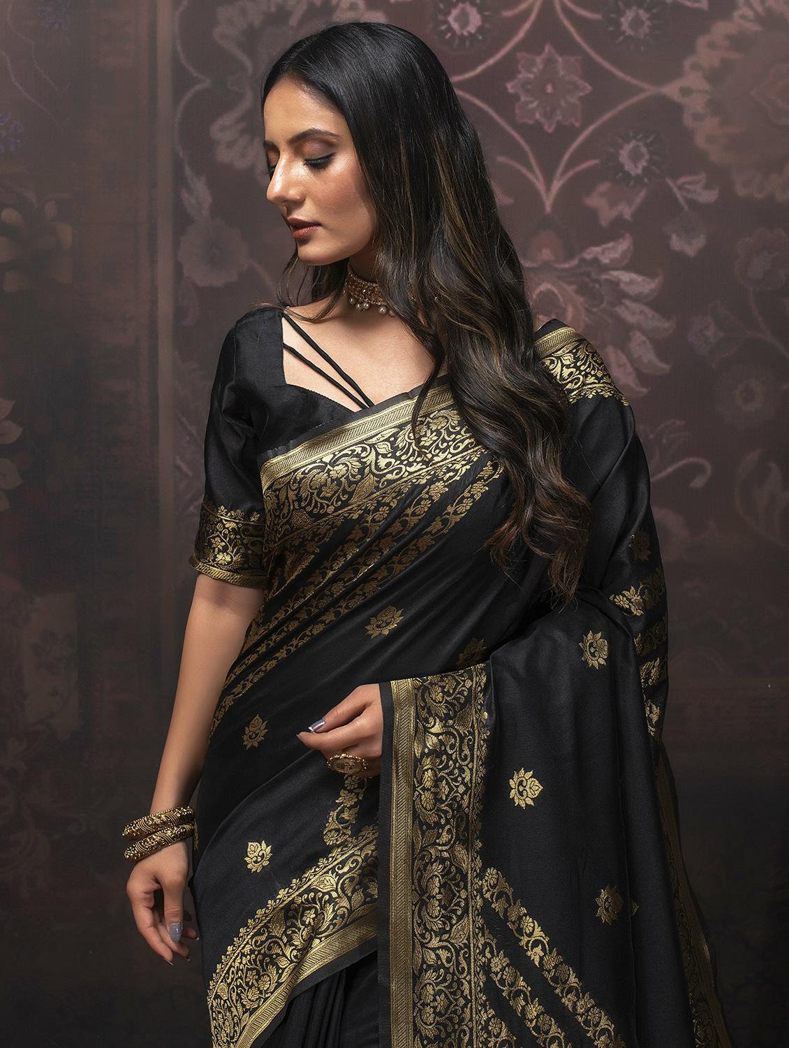 self designed woven saree with blouse - 19755058 - Standard Image - 1