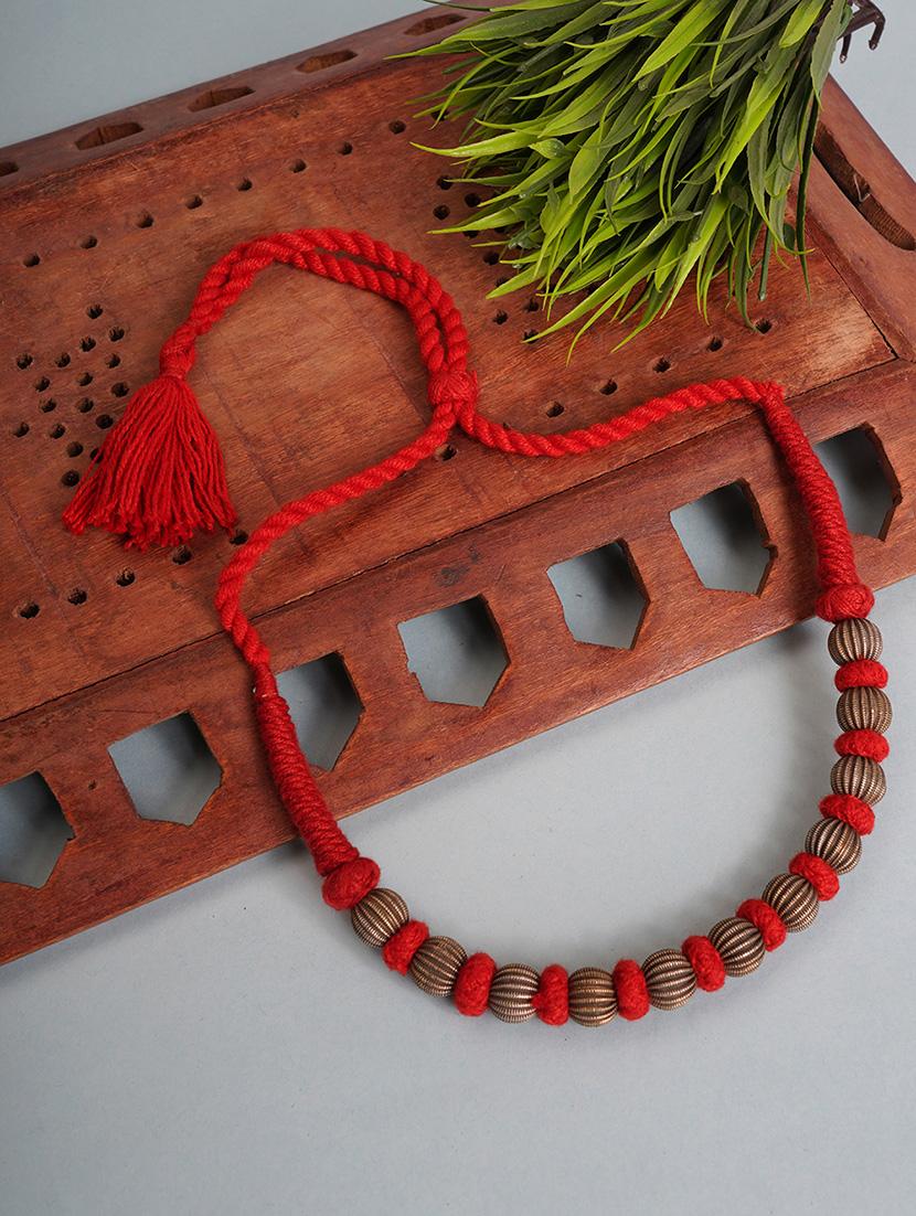 red beads long necklace - 19755191 -  Zoom Image - 0