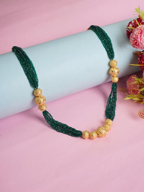 green beads long necklace - 19755192 - Standard Image - 0
