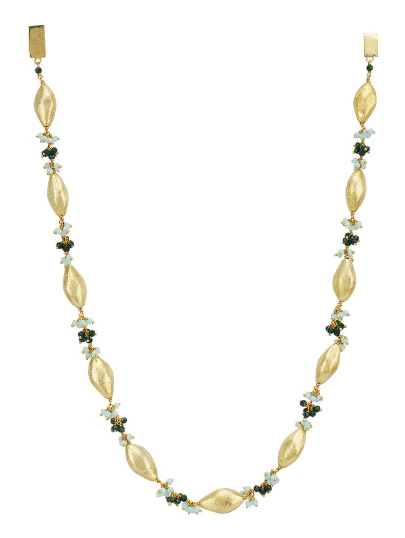 gold brass beads long necklace - 19755193 - Standard Image - 1