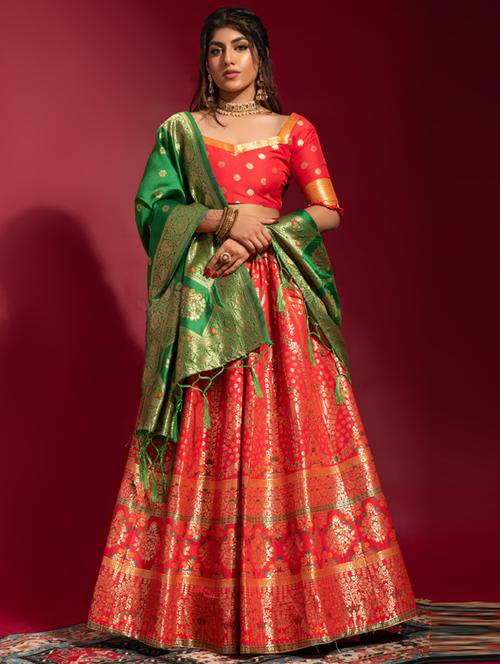 self designed woven flared lehenga - 19755288 -  Standard Image - 0