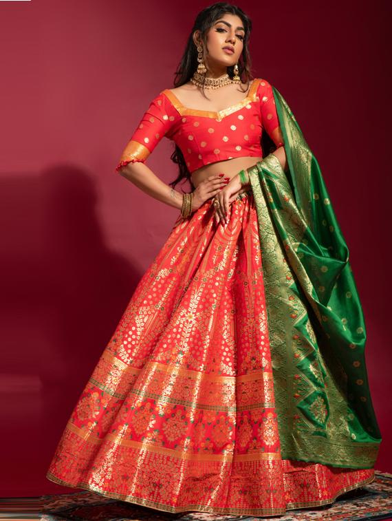 self designed woven flared lehenga - 19755288 -  Standard Image - 1