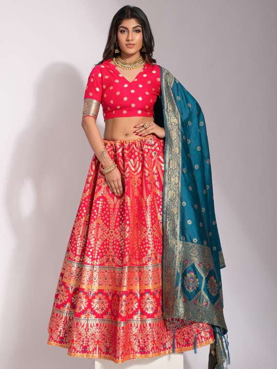 self designed woven flared lehenga - 19755290 -  Standard Image - 1