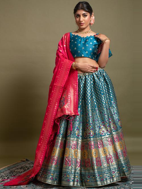 self designed woven flared lehenga - 19755305 - Standard Image - 0