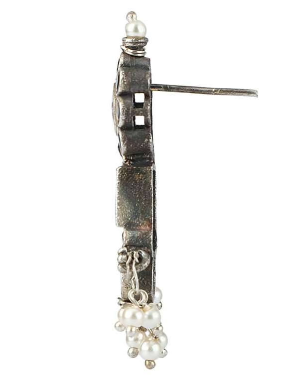 blue stone brass oxidised necklaces and earring - 19755341 - Standard Image - 4