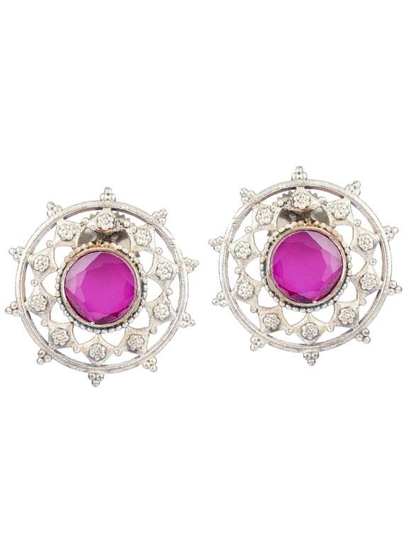 pink brass long necklace and earring - 19755348 - Standard Image - 1