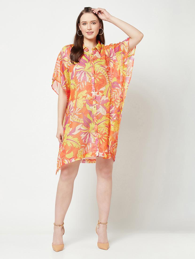 women's shirt leaf print dress - 19755385 -  Zoom Image - 0