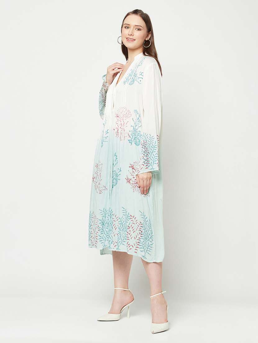 women's leaf print dress - 19755387 - Standard Image - 1
