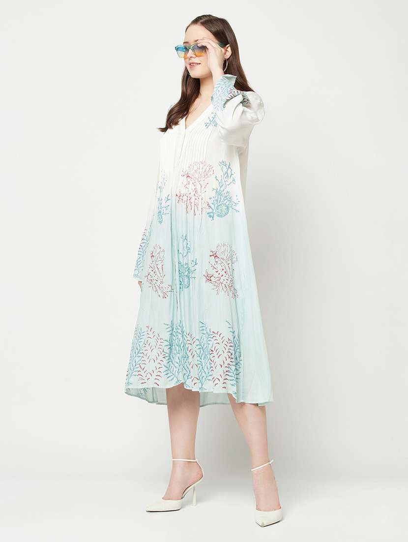 women's leaf print dress - 19755387 - Standard Image - 4