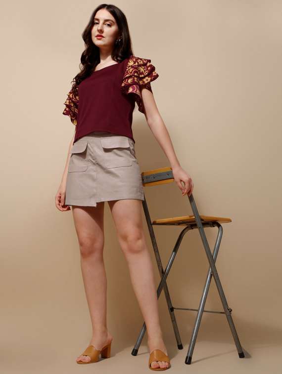 red polyester regular top - 19755404 - Standard Image - 4