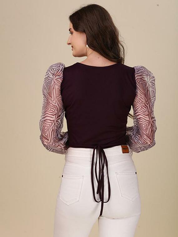 purple solid crop top - 19755605 -  Standard Image - 1