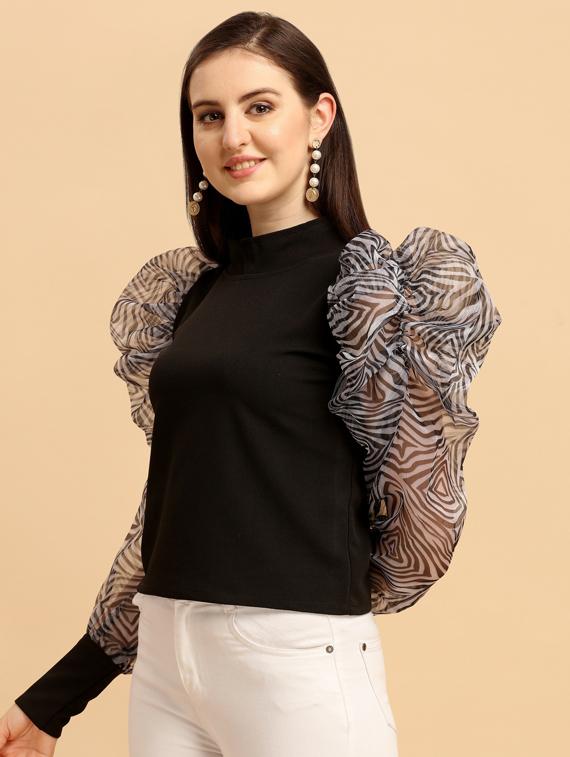 black solid regular top - 19755832 -  Standard Image - 1