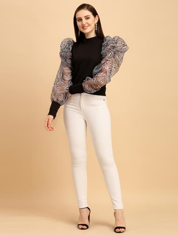 black solid regular top - 19755832 - Standard Image - 4