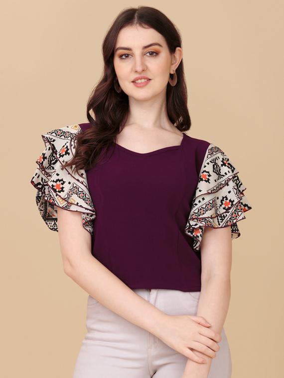 printed viscose regular top - 19755851 -  Standard Image - 1