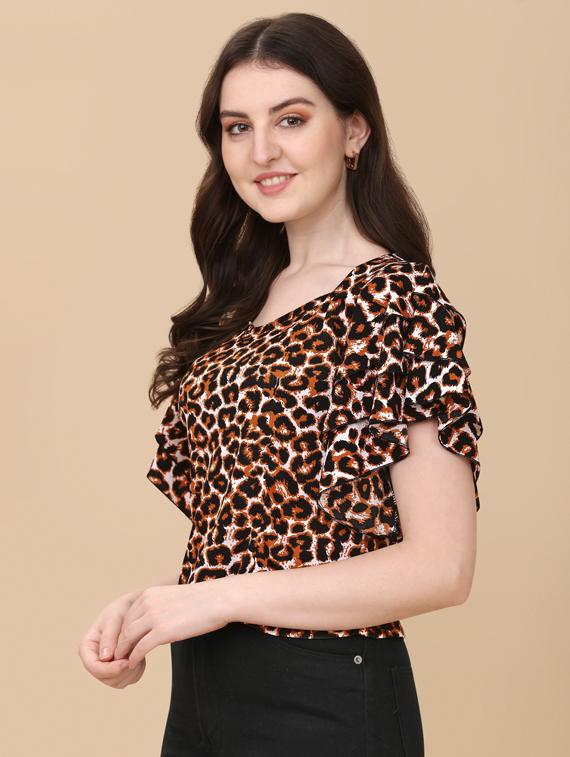 printed polyester regular top - 19755865 - Standard Image - 1