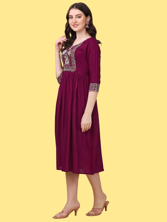 self design a-line dress - 19755929 - Standard Image - 1