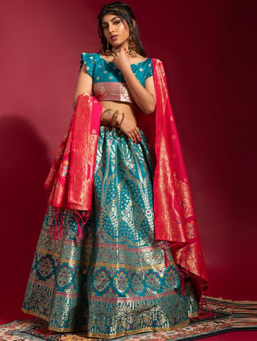 self designed embroidered flared lehenga - 19756045 -  Standard Image - 0