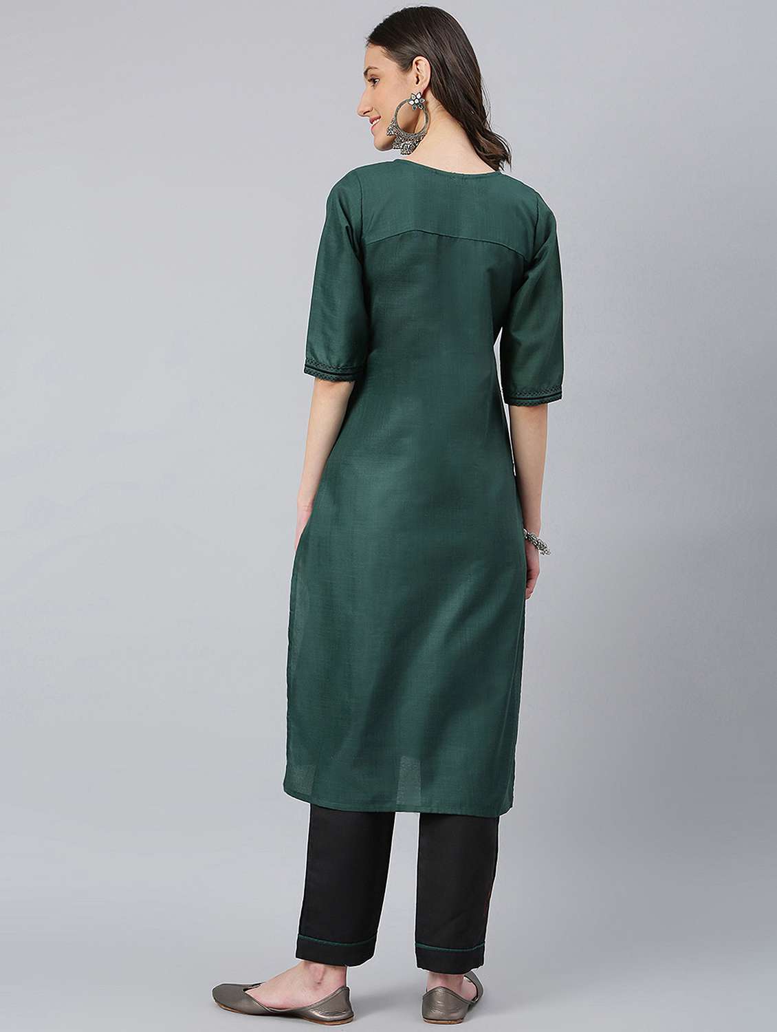 boat neck embroidered kurta with pant - 19756377 -  Standard Image - 1