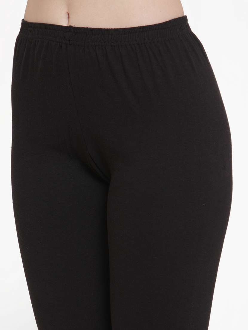 black cotton lycra leggings - 19756641 - Standard Image - 4