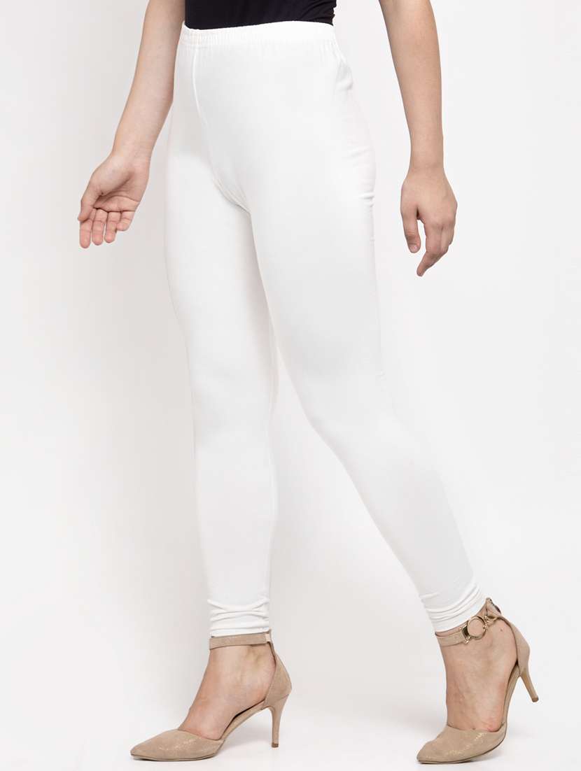 white cotton lycra leggings - 19756642 - Standard Image - 1