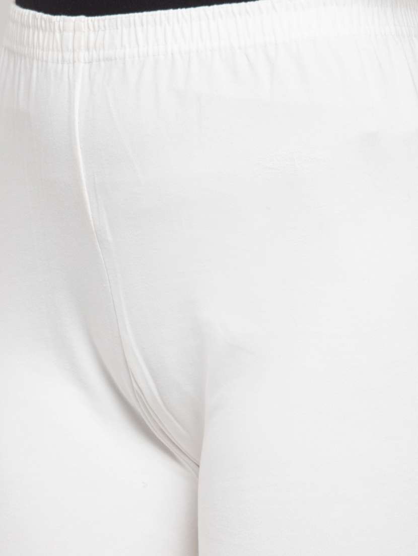 white cotton lycra leggings - 19756642 - Standard Image - 4