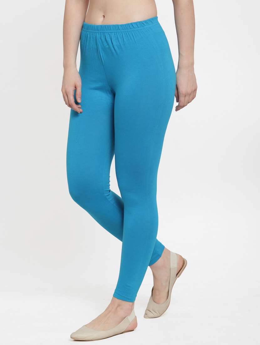 blue cotton lycra leggings - 19756658 -  Standard Image - 1
