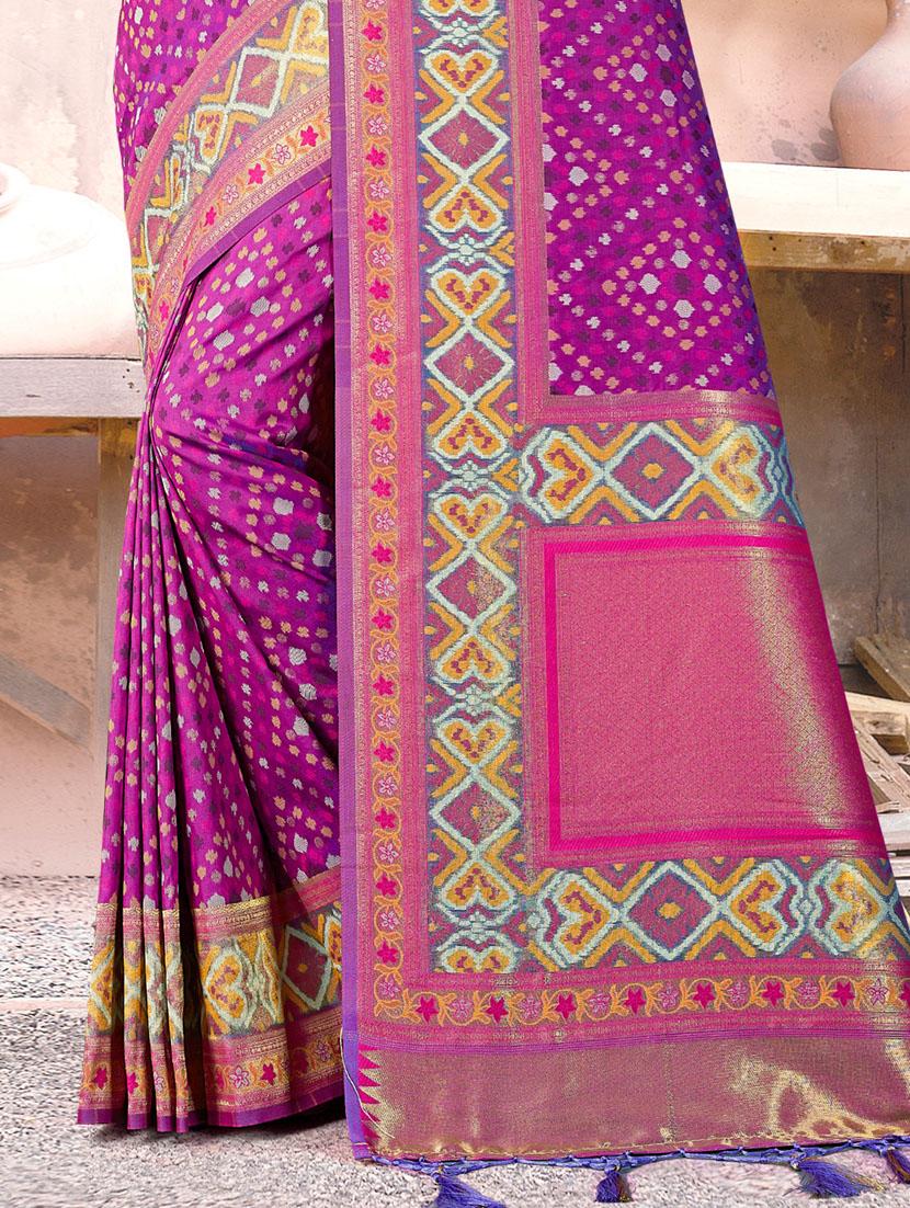 women's self design purple colored saree with blouse - 19757165 - Standard Image - 1