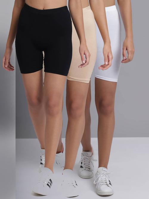 pack of 3 solid cycling shorts - 19757212 - Standard Image - 0