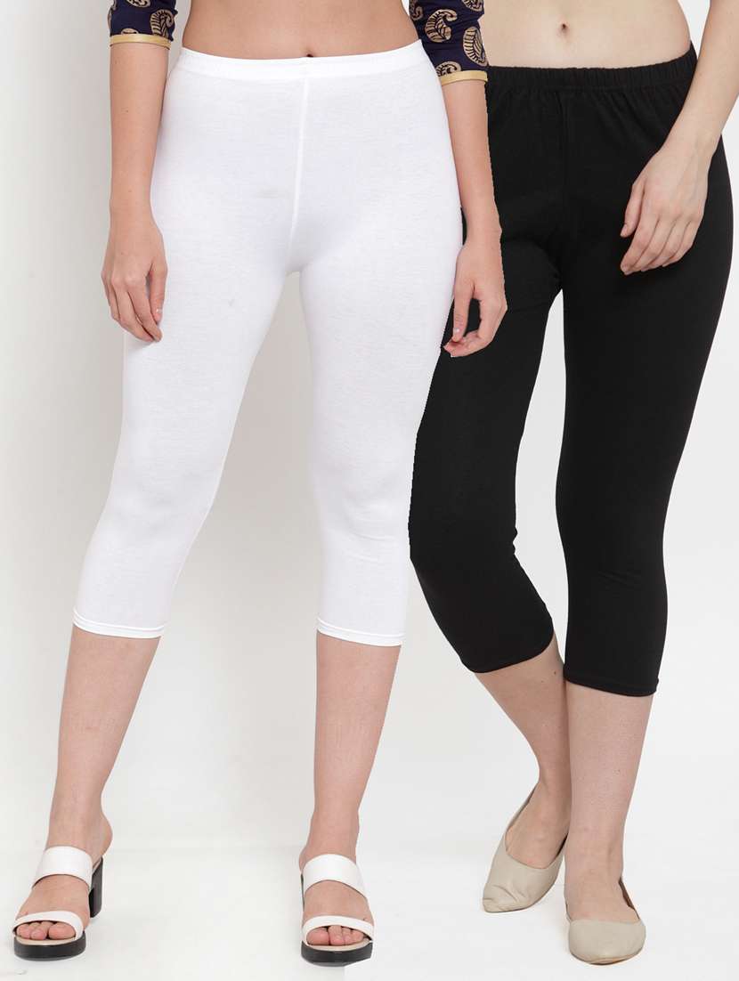 pack of 2 solid capri leggings 