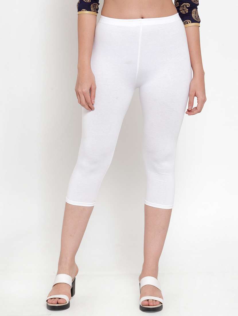 mid rise solid capri leggings 