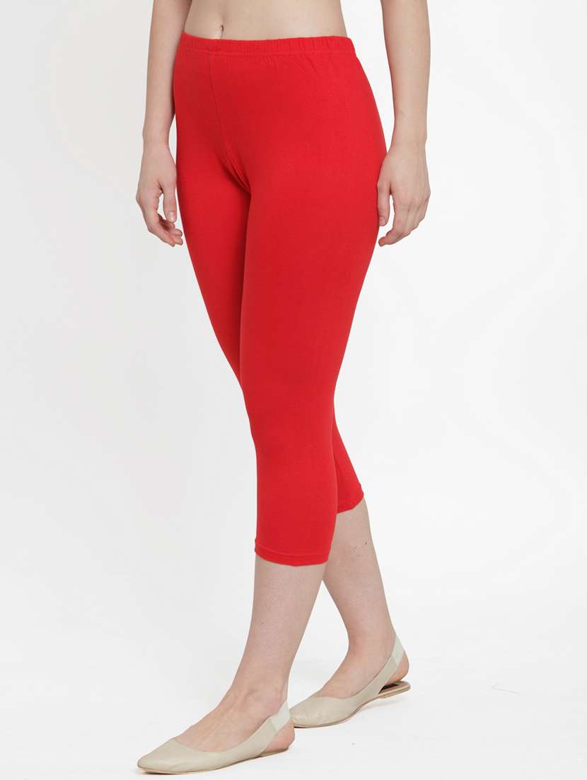 mid rise solid capri leggings  - 19757583 -  Standard Image - 1