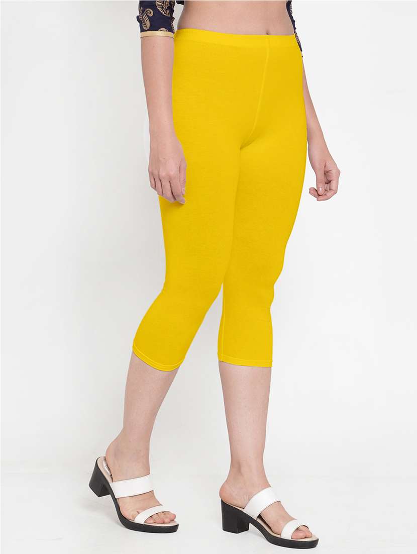 mid rise solid capri leggings - 19757586 - Standard Image - 1