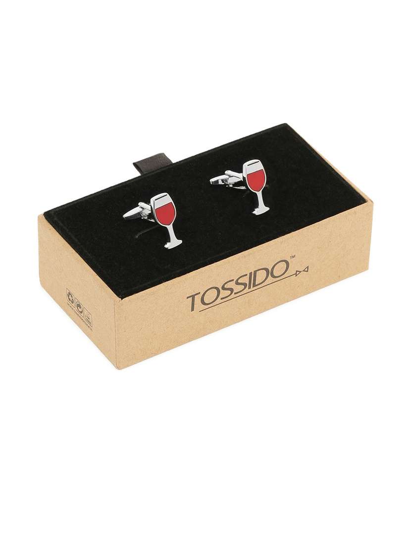 red metal cufflink
