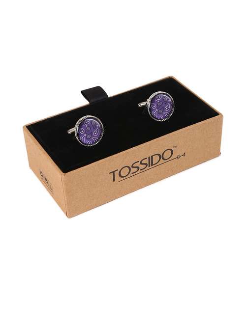 purple metal cufflink