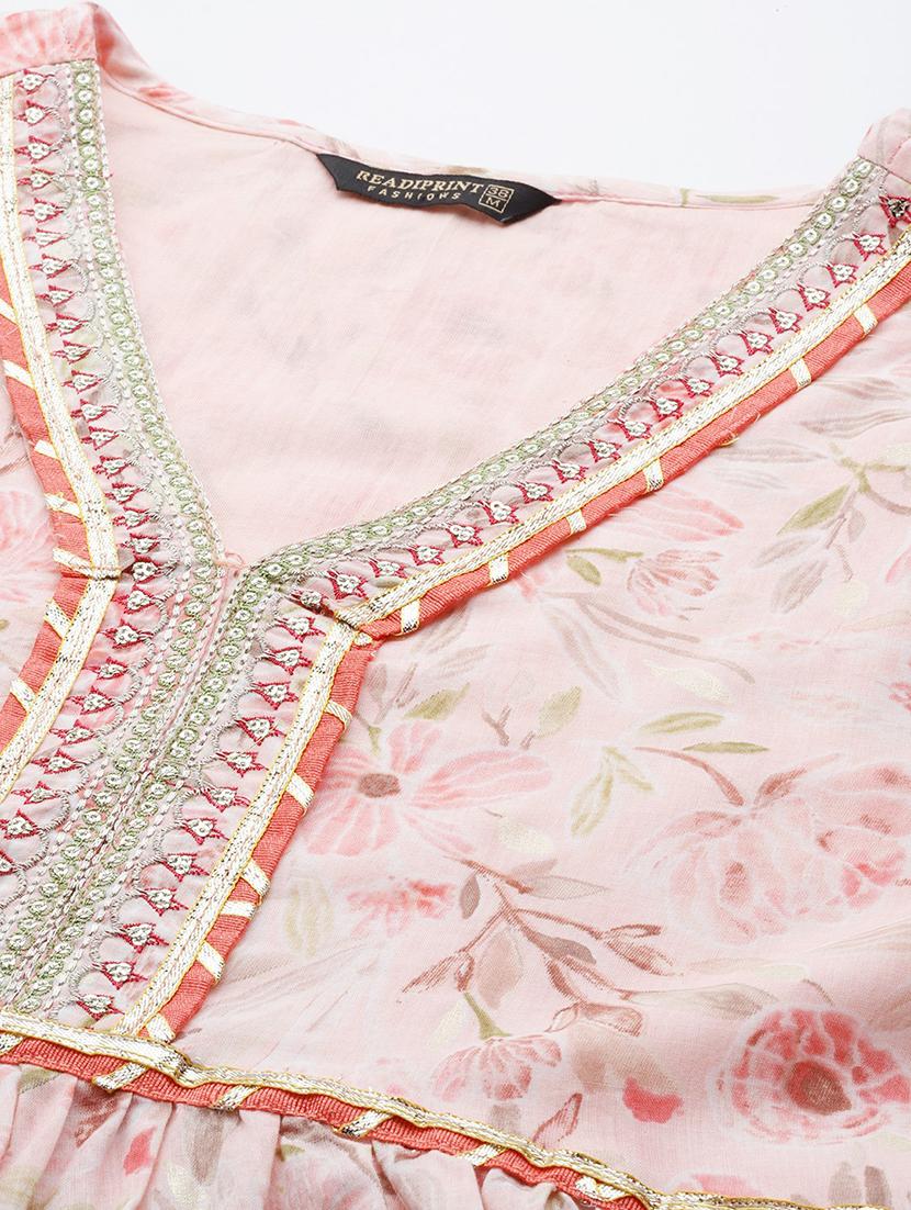 pink printed kurta sharara set - 19763484 - Standard Image - 4