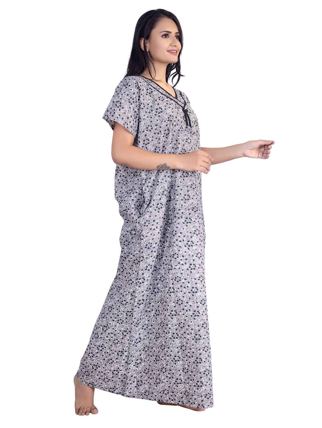 v-neck printed nighty - 19763852 - Standard Image - 1