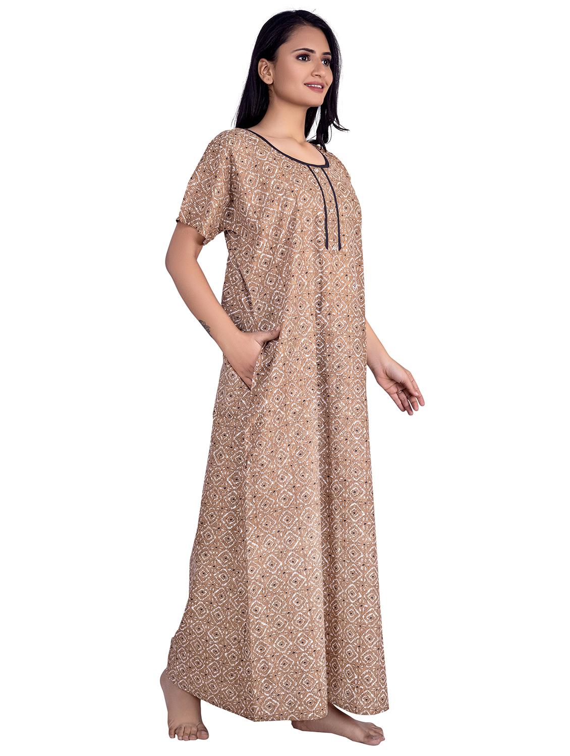 round neck printed nighty - 19763858 - Standard Image - 1