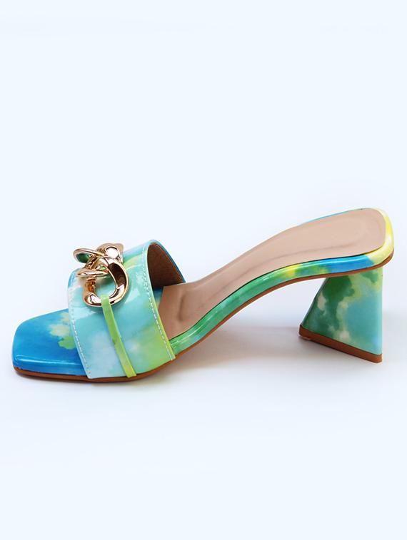 blue synthetic slip on sandals - 19764564 - Standard Image - 1