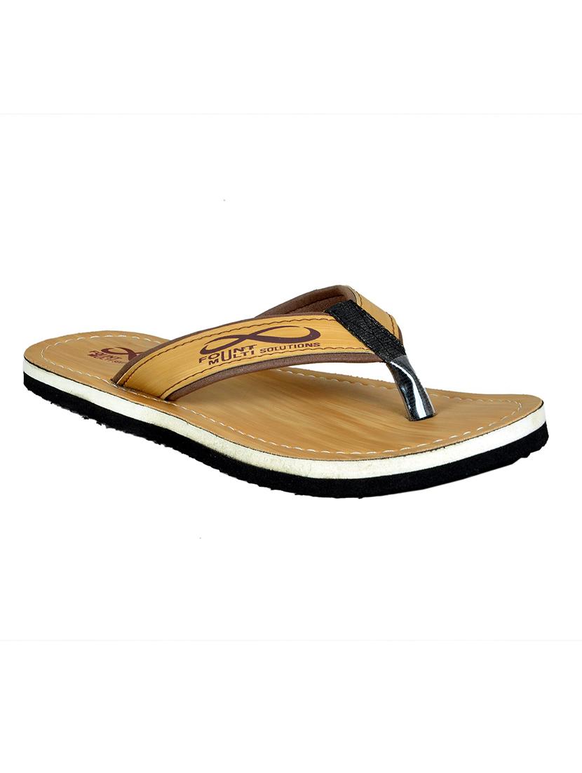 beige leatherette slip on slippers - 19765295 -  Standard Image - 1