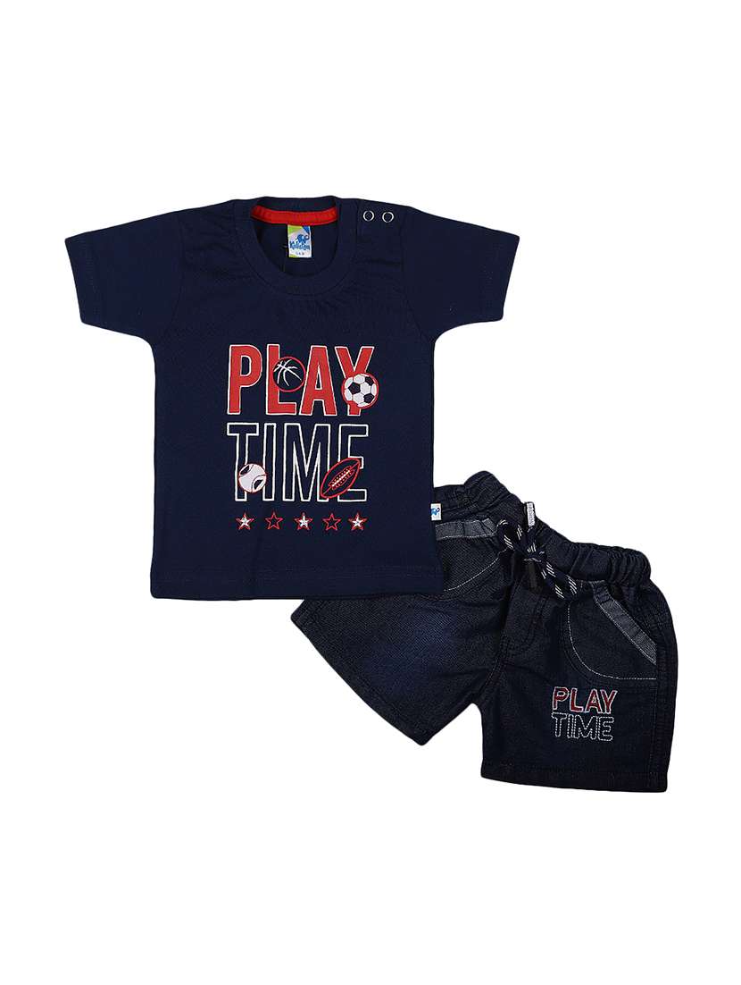 kids cotton shorts twin set