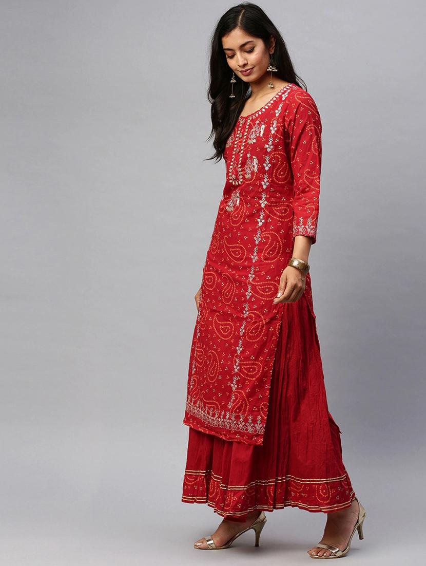 embroidered kurta palazzo set - 19765939 -  Standard Image - 1