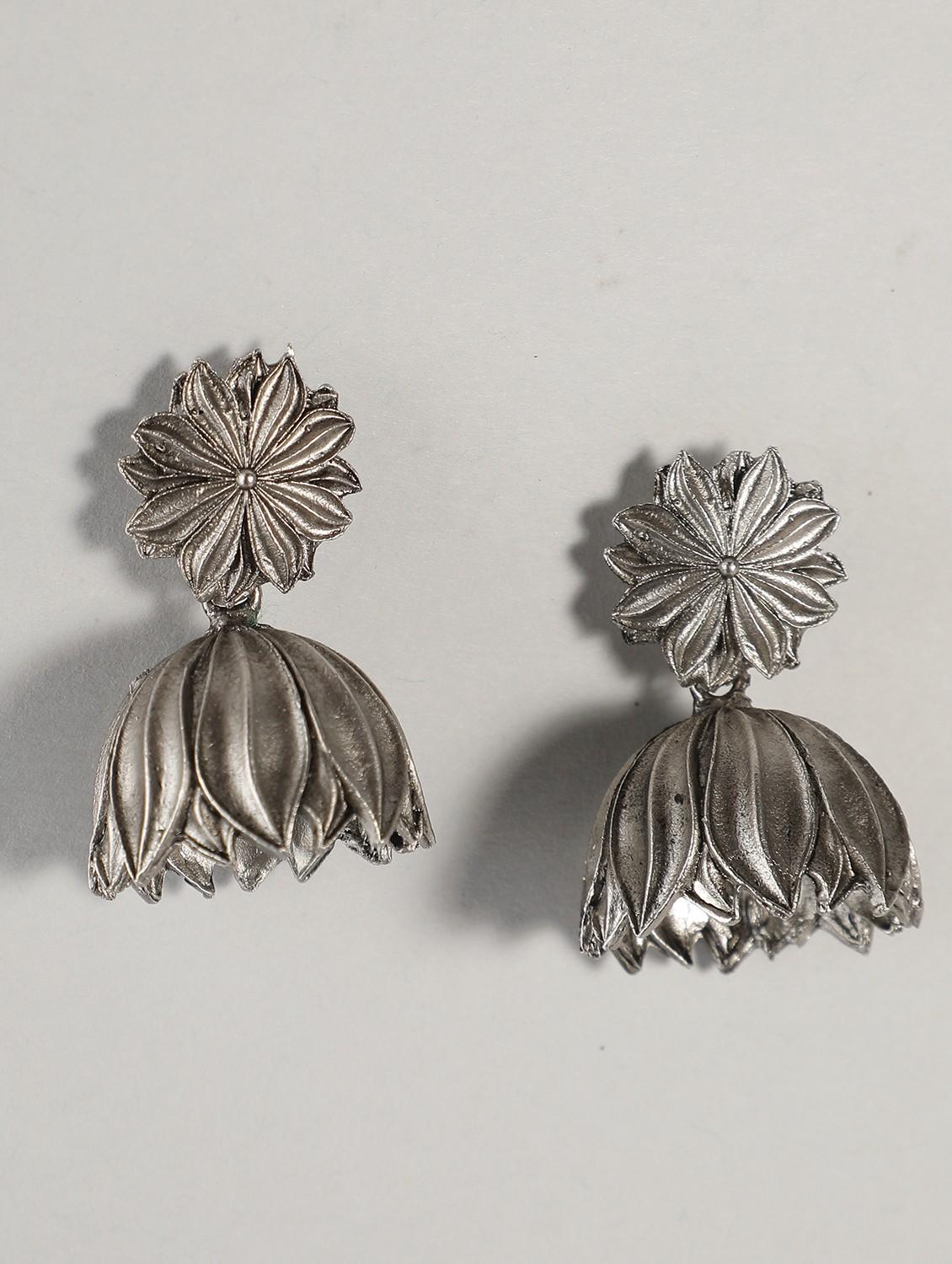 silver plated jhumka  - 19766197 -  Zoom Image - 0
