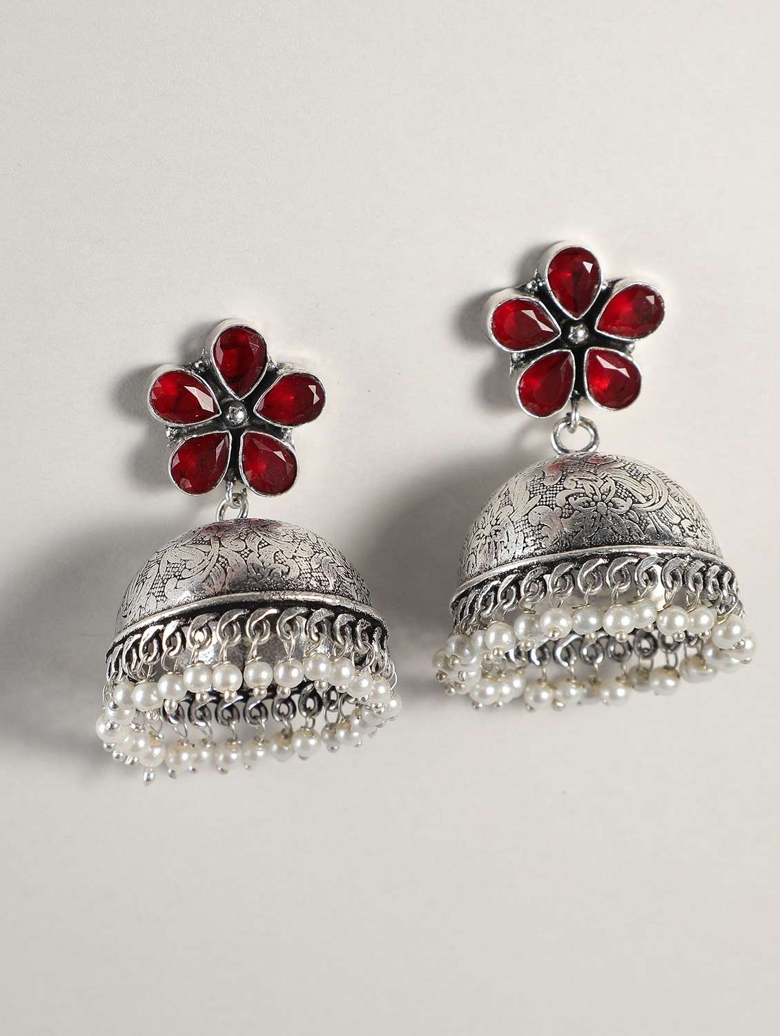 women silver plated jhumka - 19766205 - Zoom Image - 0